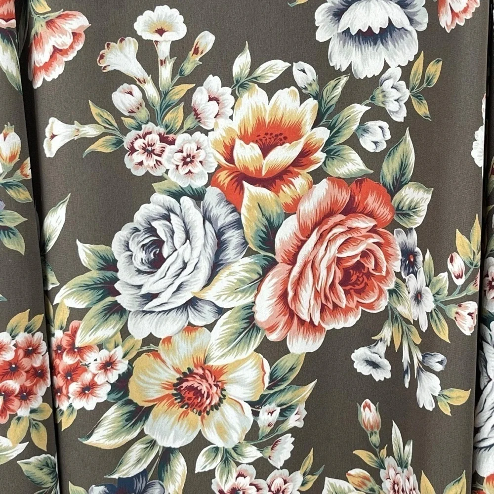The Limited Floral Roses Fall Color Chiffon Skirt Size 4